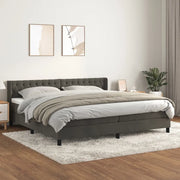 Giroletto a Molle con Materasso Grigio Scuro 200x200 cm Velluto cod mxl 62133