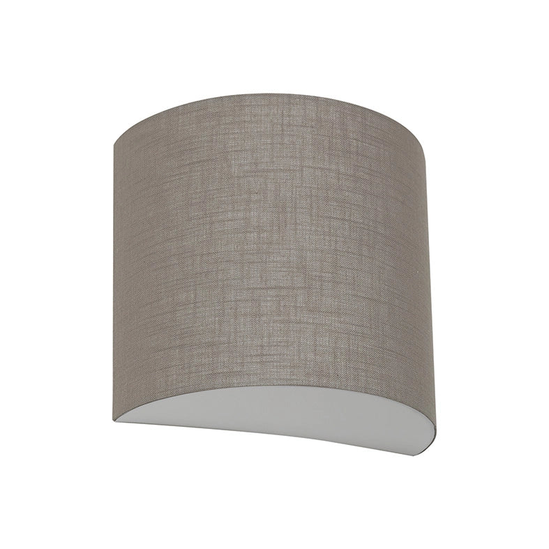 Applique Vivien con Paralume in Tessuto Tortora - Attacco E27 IP20 75W - Lampada da Parete Elegante - Rossini Group