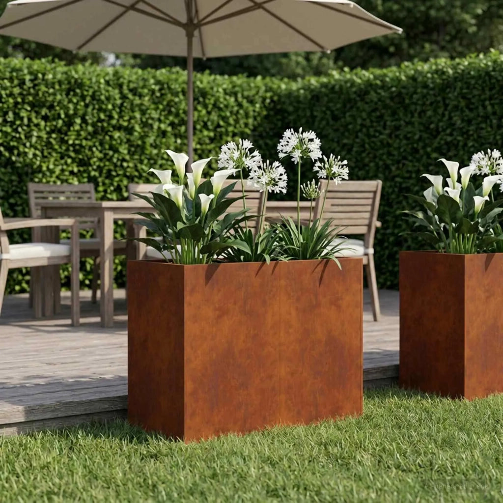 Vaso da giardino Ruggine 80 x 40 x 60 cm Acciaio Corten 8005889