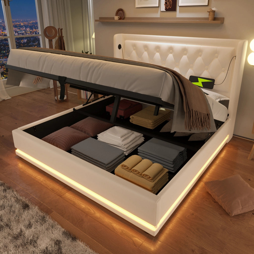 letto imbottito pu bianco 140 x 200 cm