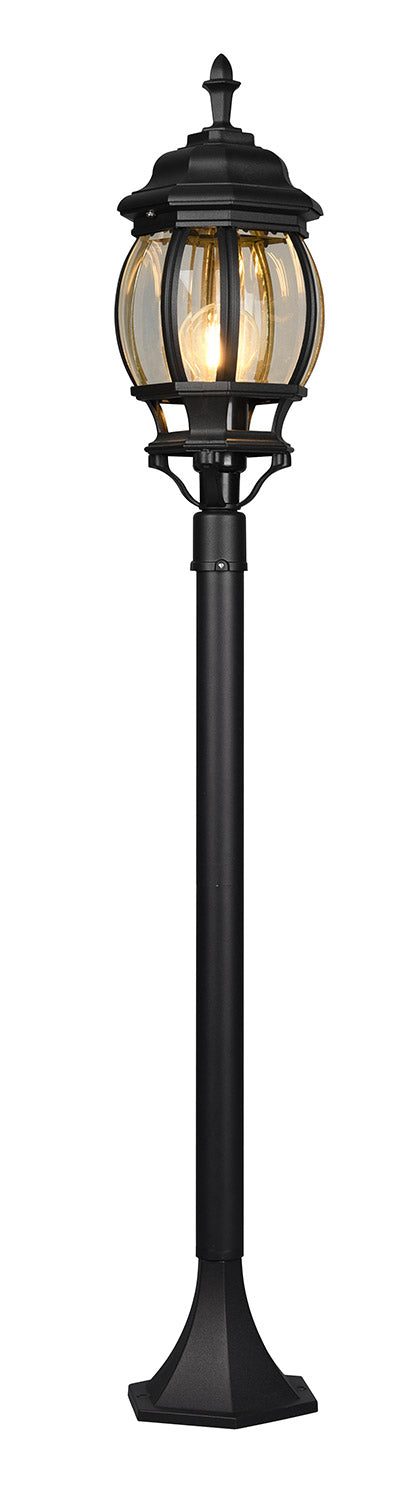 Lampada Palo da Esterno Attacco E27 in Alluminio Nero Opaco