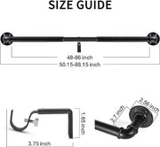 Ridotto per tende - Porte - Tende industriali - Estensibili - Finestre 80cm-218cm - Divisori per tende senza foratura