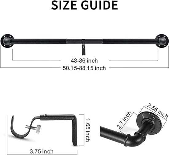 Ridotto per tende - Porte - Tende industriali - Estensibili - Finestre 80cm-218cm - Divisori per tende senza foratura