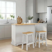 Set isola da cucina 3 pcs Bianco e Cera di Miele Pino Massello 3425401
