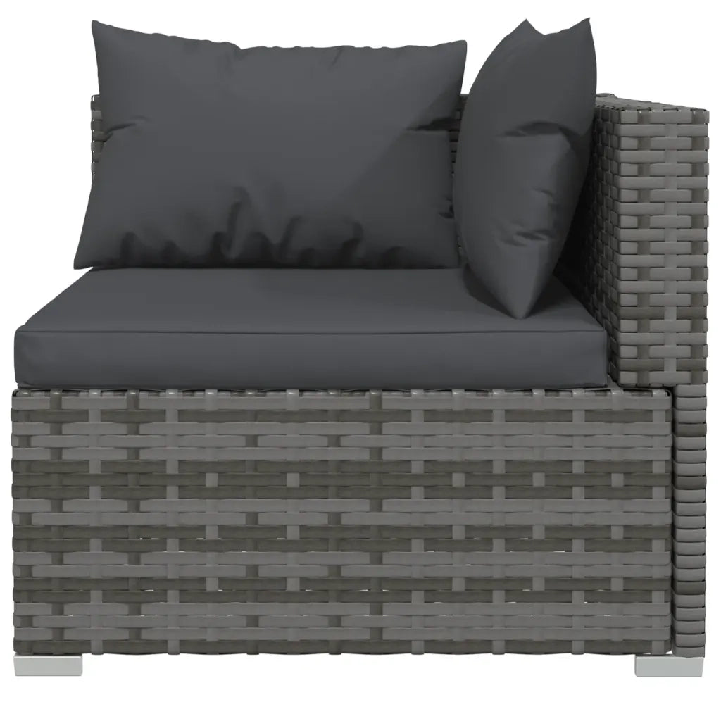Set Divani da Giardino 8 pz con Cuscini in Polyrattan Grigio 3101965