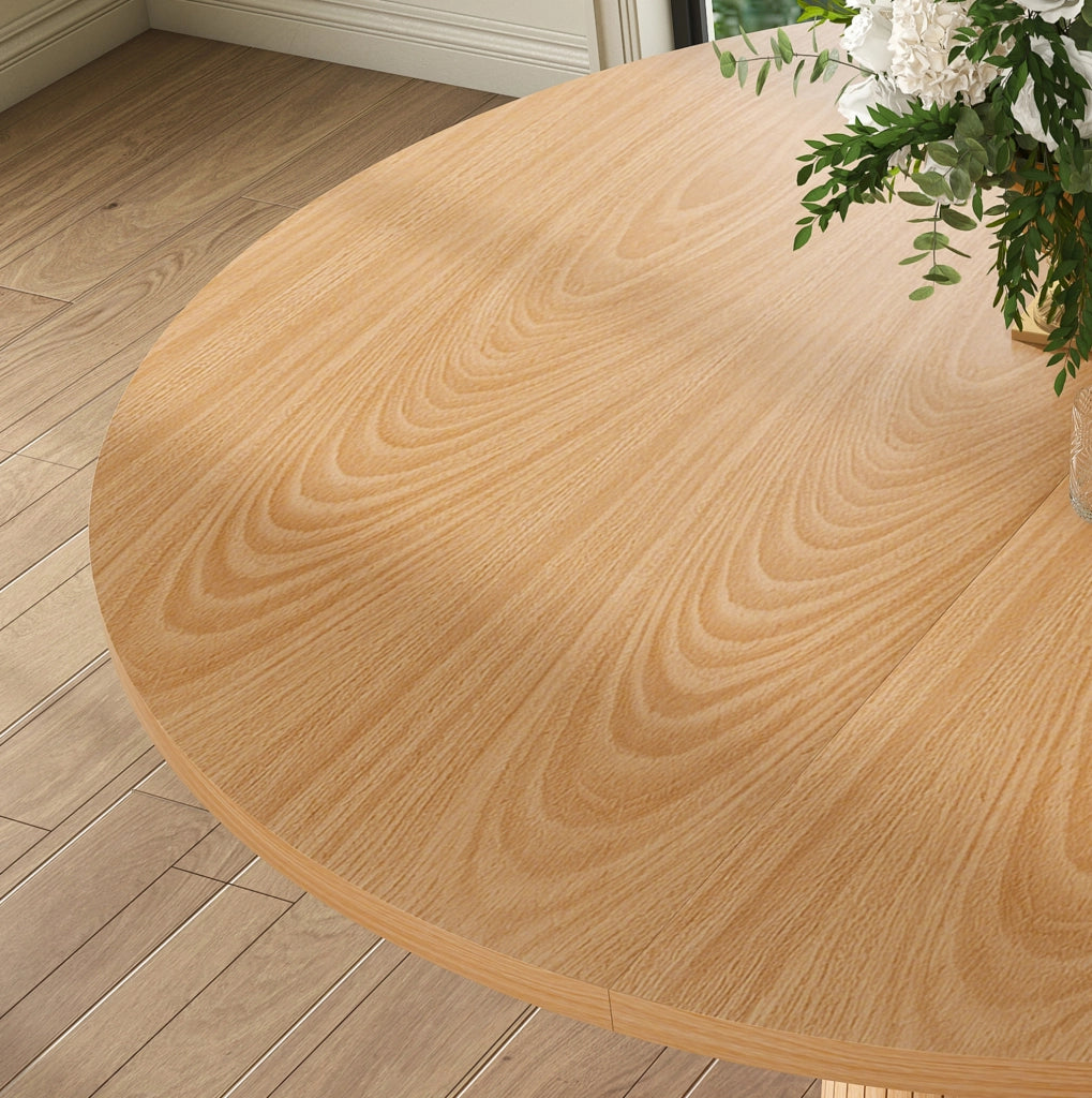 Tavolo da pranzo rotondo Ø110 cm effetto rovere