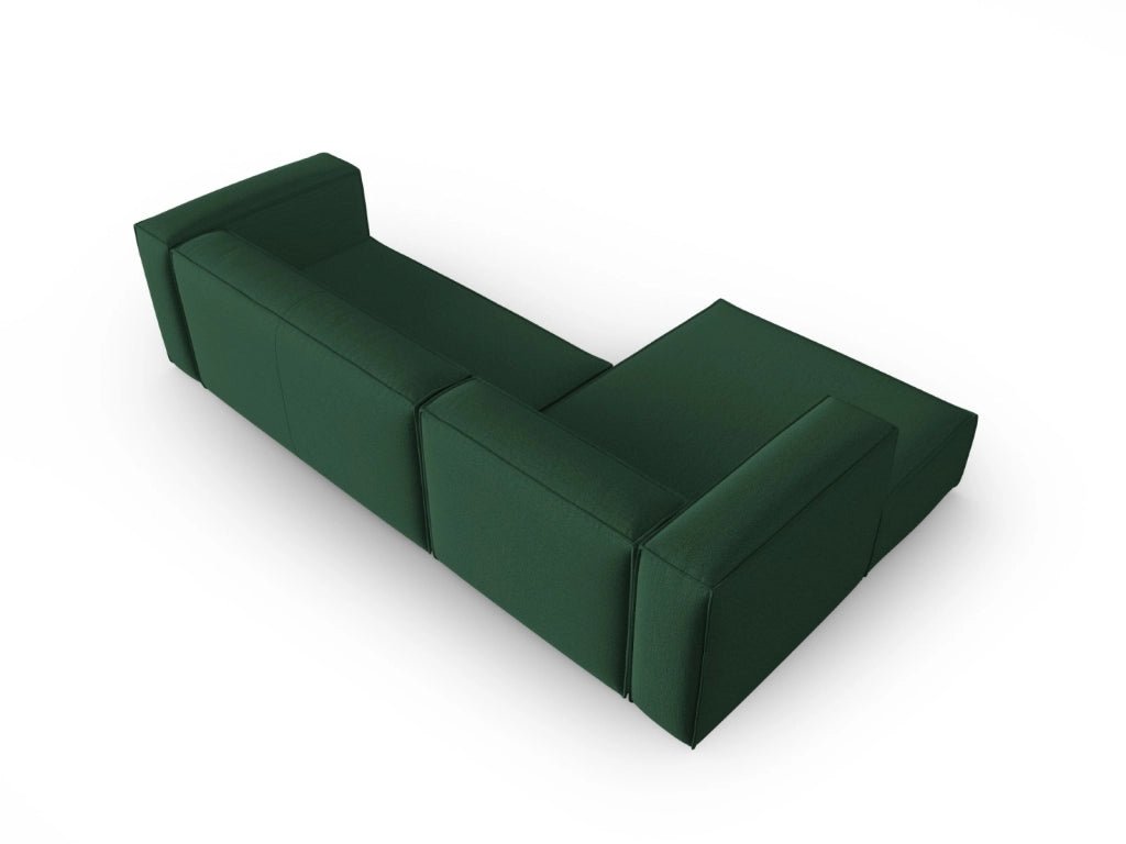 Cosmopolitan Design - Divano angolare sinistro "Mackay" 4 posti in velluto strutturato verde 