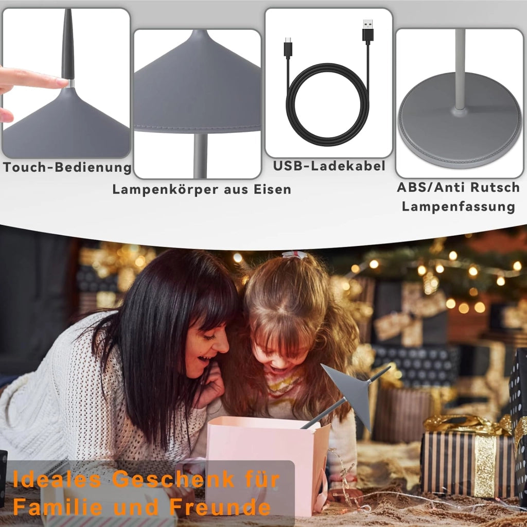 ZMH Lampada da tavolo LED moderna ricaricabile touch dimmerabile per esterni giardino
