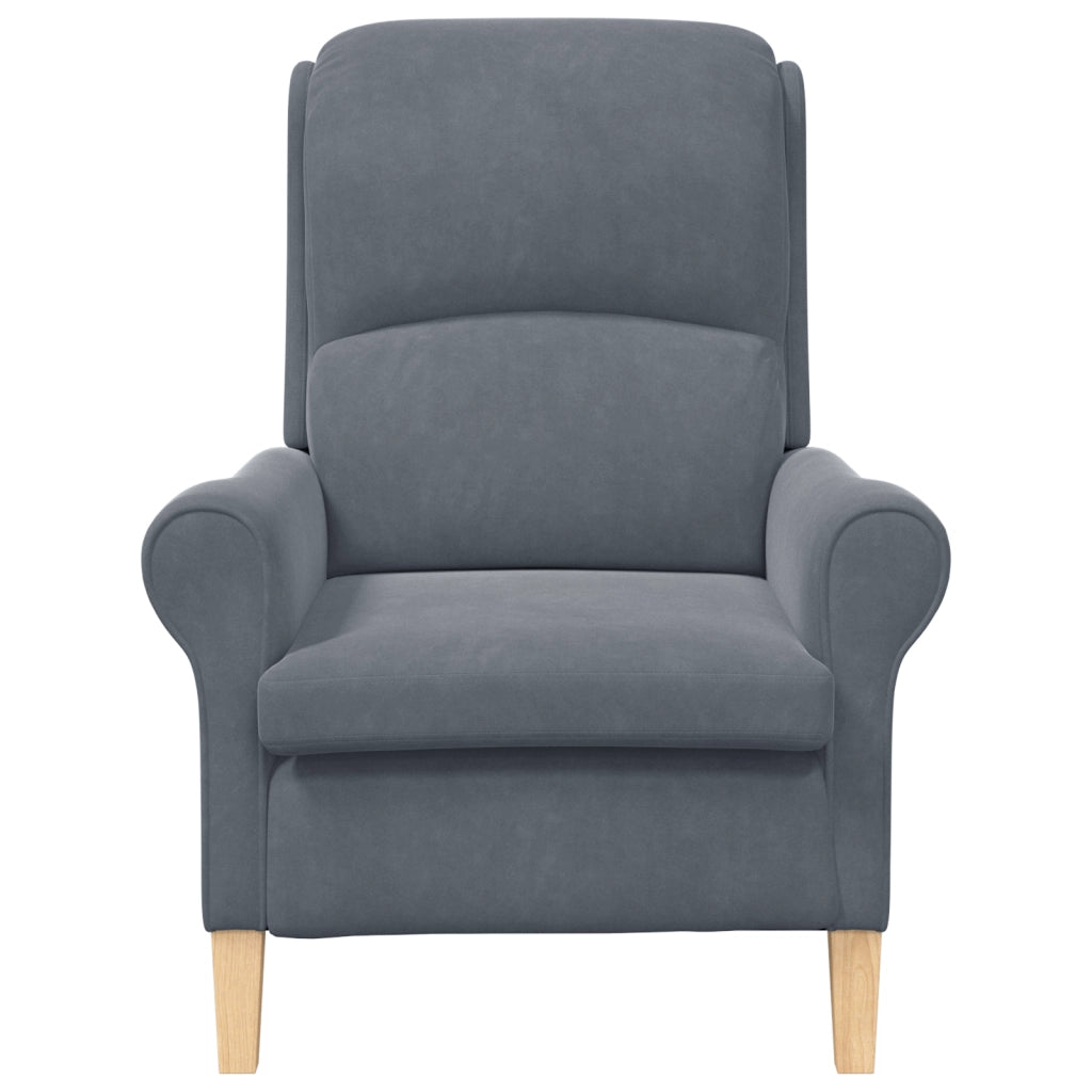 Poltrona Grigio Scuro Grigio scuro Tessuto con gambe in legno