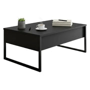 Tavolino da salotto Lavinia, Tavolo basso da caffè, Portariviste per divano, Ripiano da soggiorno, 90x60h40 cm, Antracite e Nero