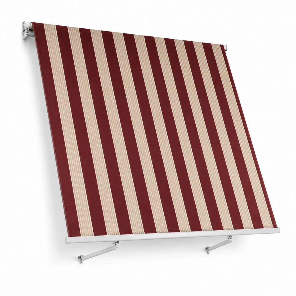 Tenda Da Sole Con Manovella E Struttura In Alluminio Tessuto In Poliestere 280G Protezione Solare Privacy Per Spazi Esterni Balcone Terrazza E Veranda 295x250x50 Cm Rosso E Beige