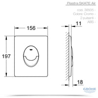 PLACCA DI COMANDO SKATE AIR DOPPIO TASTO  CROMATA     GROHE