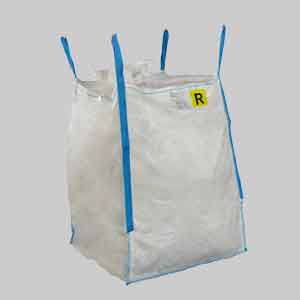 SACCONE  RIFIUTI SPECIALI IN POLIPROPILENE FONDO CHIUSO 'BIG BAG' cm 90x90x120h - Port. 1500 Kg