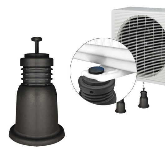 SUPPORTO ANTIVIBRANTE A PAVIMENTO REGOLABILE PER UNITÀ ESTERNE DI CONDIZIONAMENTO IN TERMOPLASTICO - ø100 MM -ALTEZZA REG.DA 100MM A 130MM - 325 KG PER KIT  - VEC