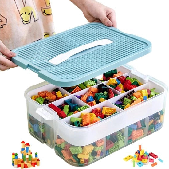 Scatola di archiviazione per mattoncini LEGO - Stivabile e trasparente con coperchio
