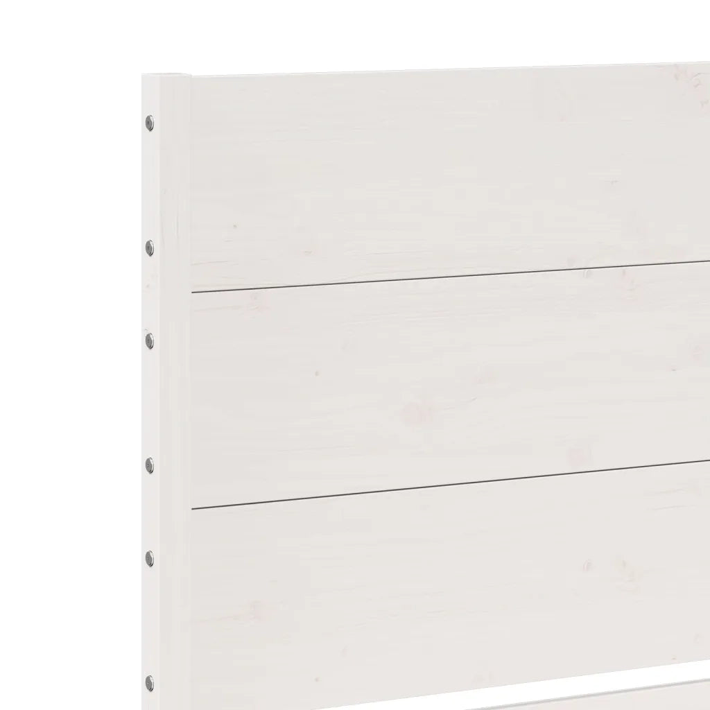 vidaXL Giroletto Extra Lungo senza Materasso Bianco 140x220cm Massello