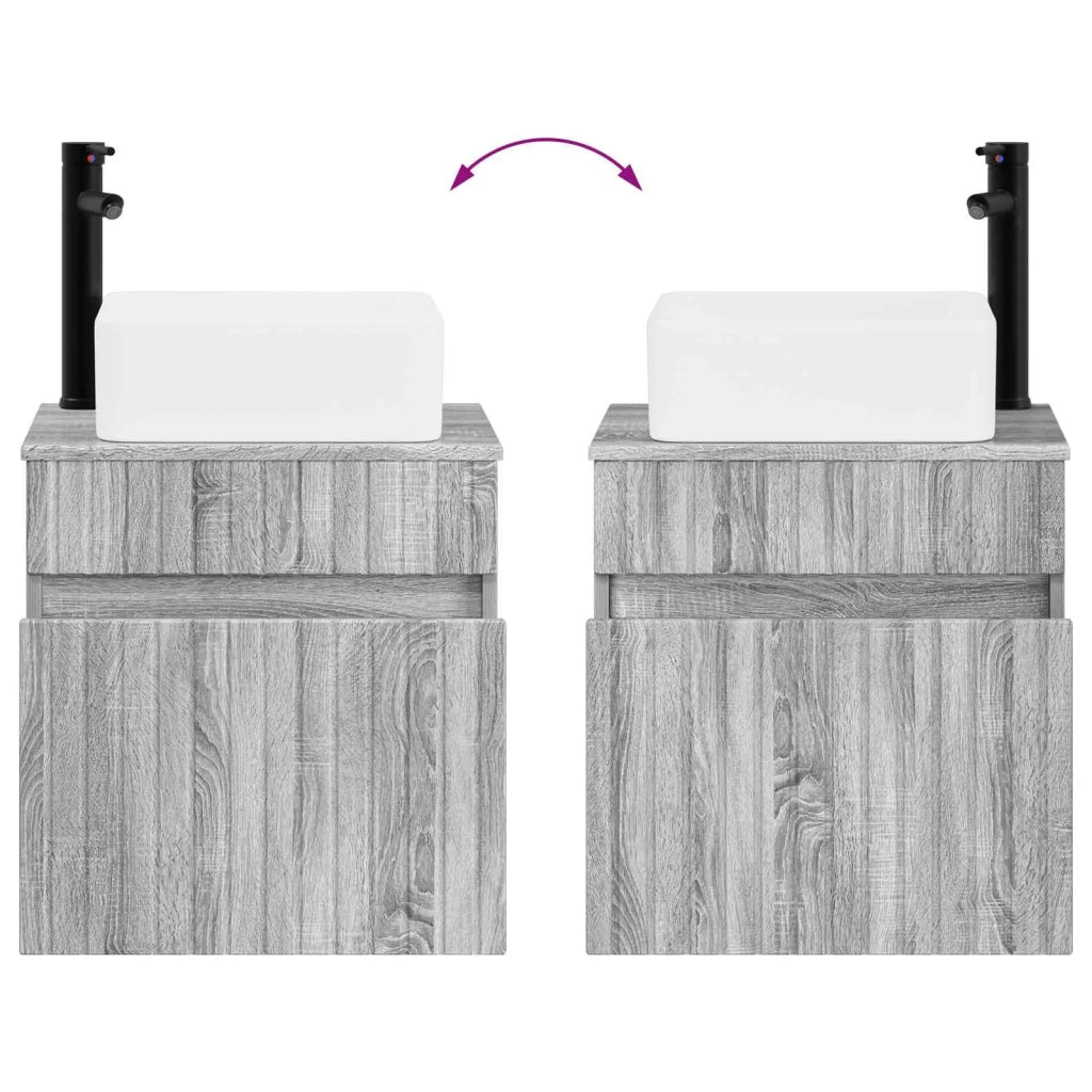 Mobile lavabo da parete Sonoma grigio 49 x 41 x 63 cm 890568