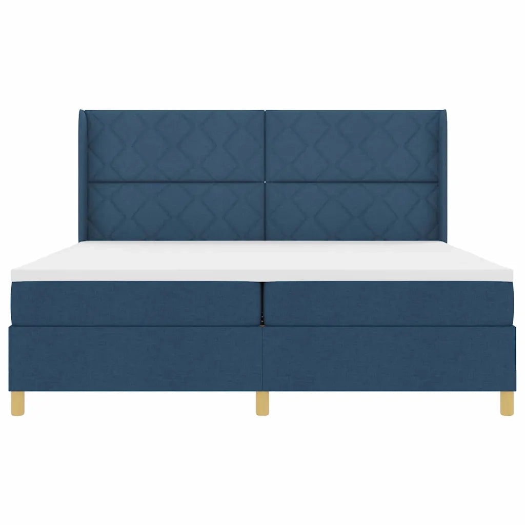 Letto a molle con materasso con led Blu 200 x 200 cm Tessuto 3343783