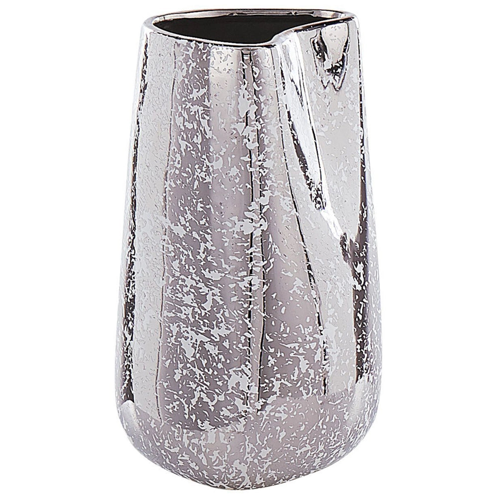Vaso Decorativo Argento gres porcellanato 27 cm Accessorio Per La Casa Da Tavolo Pezzo Stile Glamour