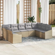 Set di divani con cuscino 9 pcs Beige polyrattan 3346880