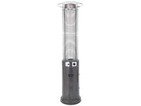 STUFA PATIO GLASS 13 KW GRIGIO SCURO- - misure ø cm.45,5x210h. - peso kg.16 - 1 pezzi SYNTESY