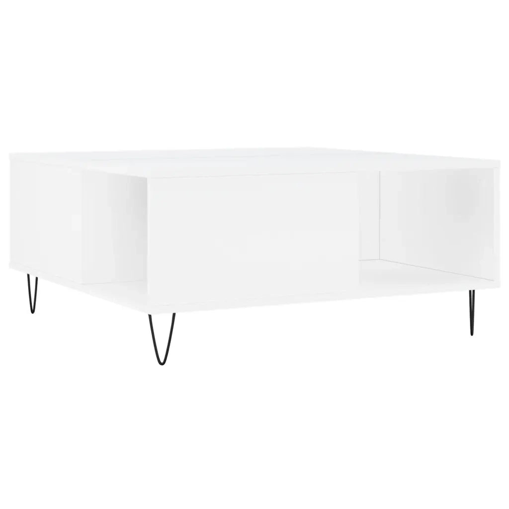 Tavolino da salotto | Tavolino da caff¨¨ | Tavolino da Soggiorno Bianco 80x80x36,5 cm in Legno Multistrato