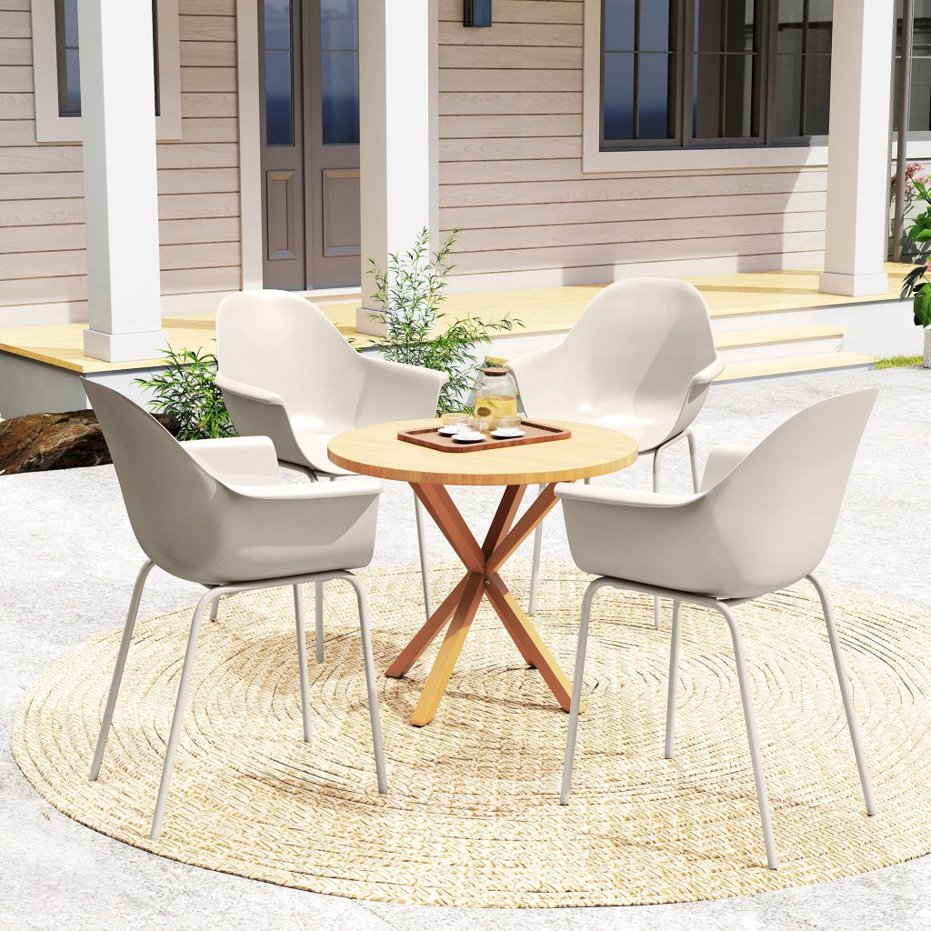 Set 4 Sedie da Giardino ¨C Xylo ¨C Design Moderno Grigio 59x55x84 cm