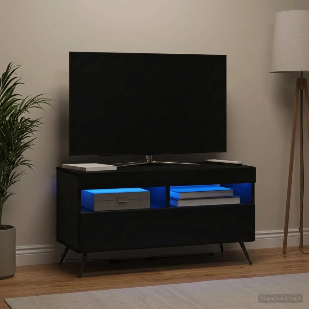 Mobile TV LED Nero Legno ingegnerizzato 897656