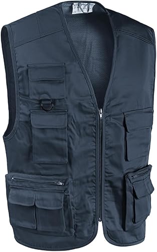GILET da lavoro STAR BLU NAVY XL Multitasche Smanicato Cotone Poliestere MAGAZZINIERE