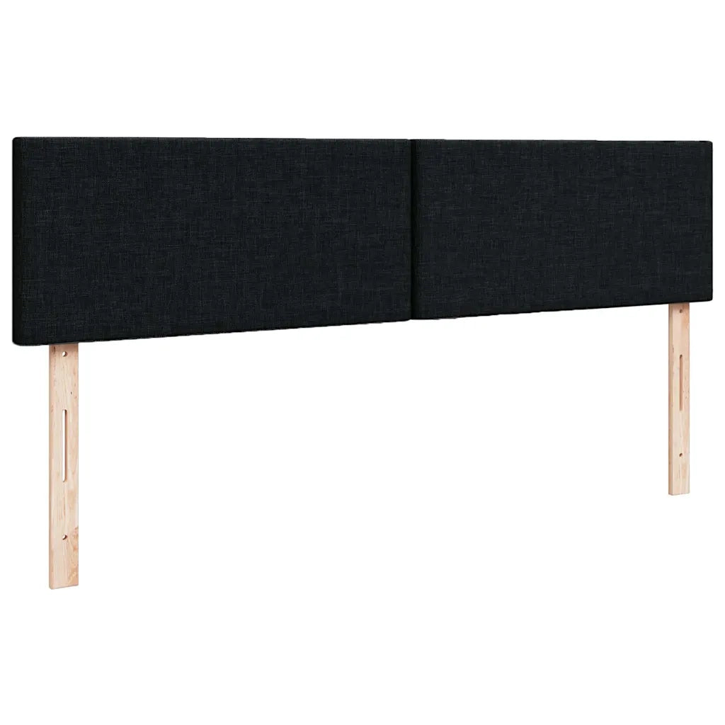 Pouf Letto con Materasso Nero 140x200 cm in Tessuto