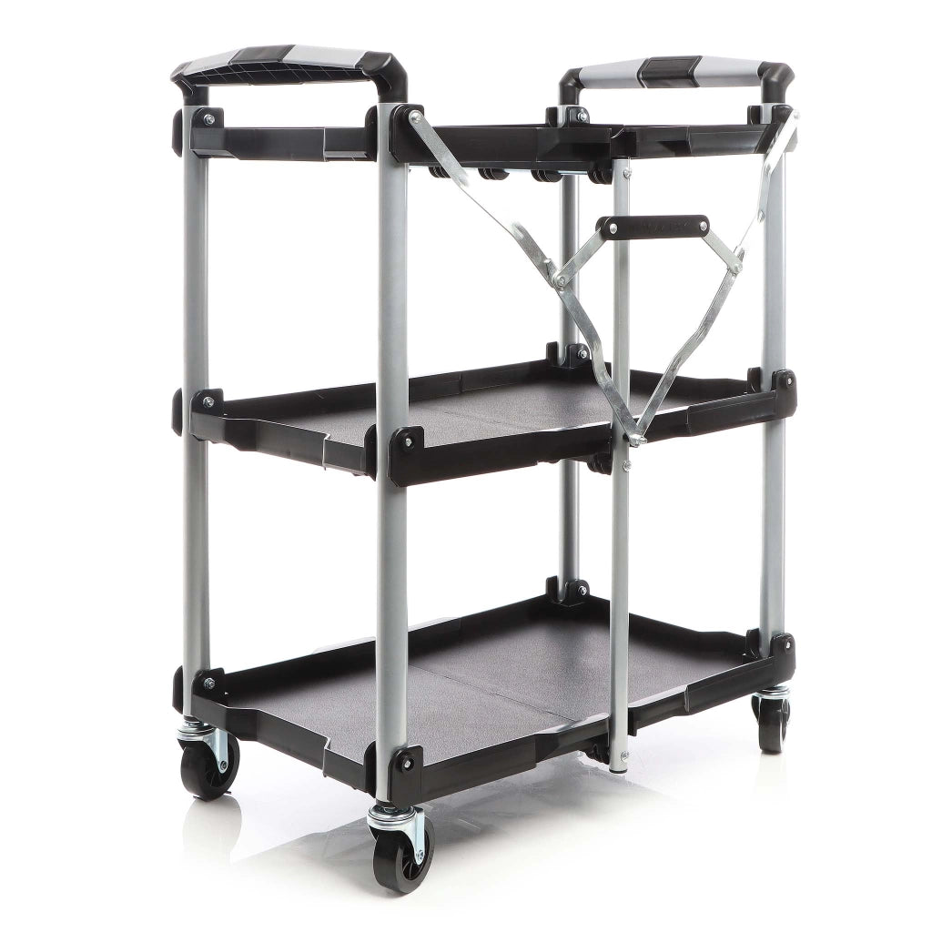 Carrello pieghevole multiuso con 3 piani Fino a 120 kg Per officina, ufficio, gastronomia