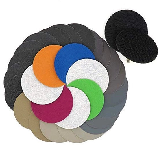 Set di dischi abrasivi 75mm - 10 pezzi - per uso su superfici umide e secche - carburo di silicio - adatto per metallo e legno