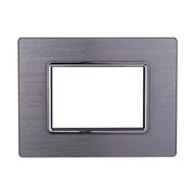 Placca In Alluminio Serie Space 3P Colore Silver Lucido Compatibile Con Bticino Living Light