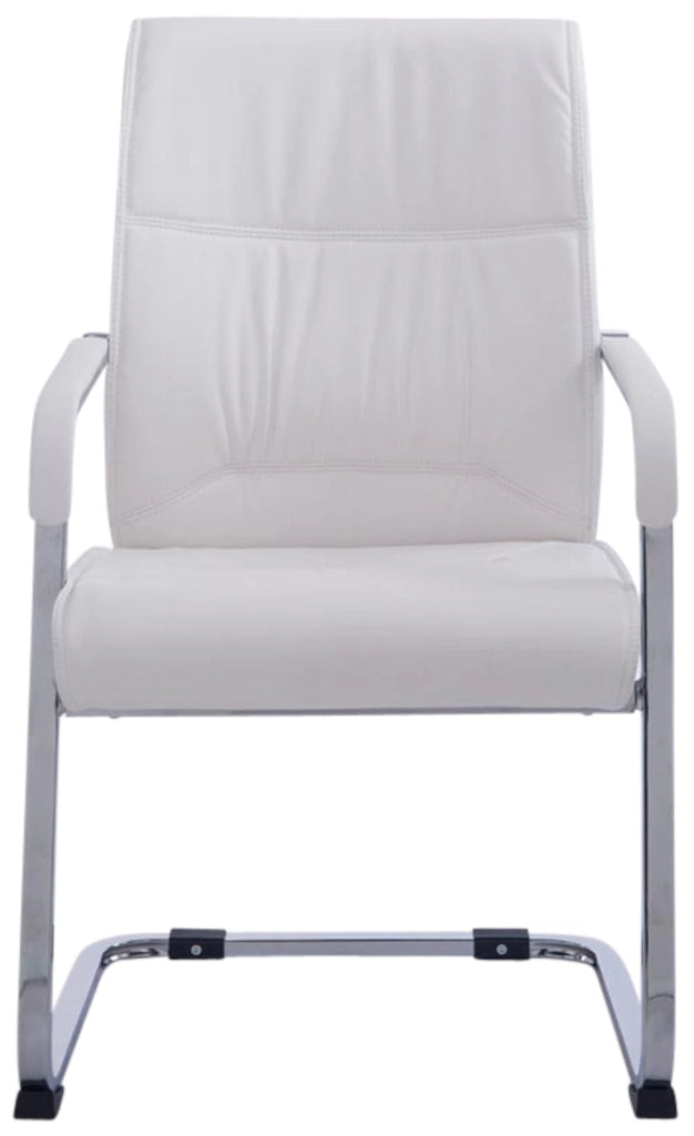 Set di 2 sedie a sbalzo XXL Anubis in similpelle bianco