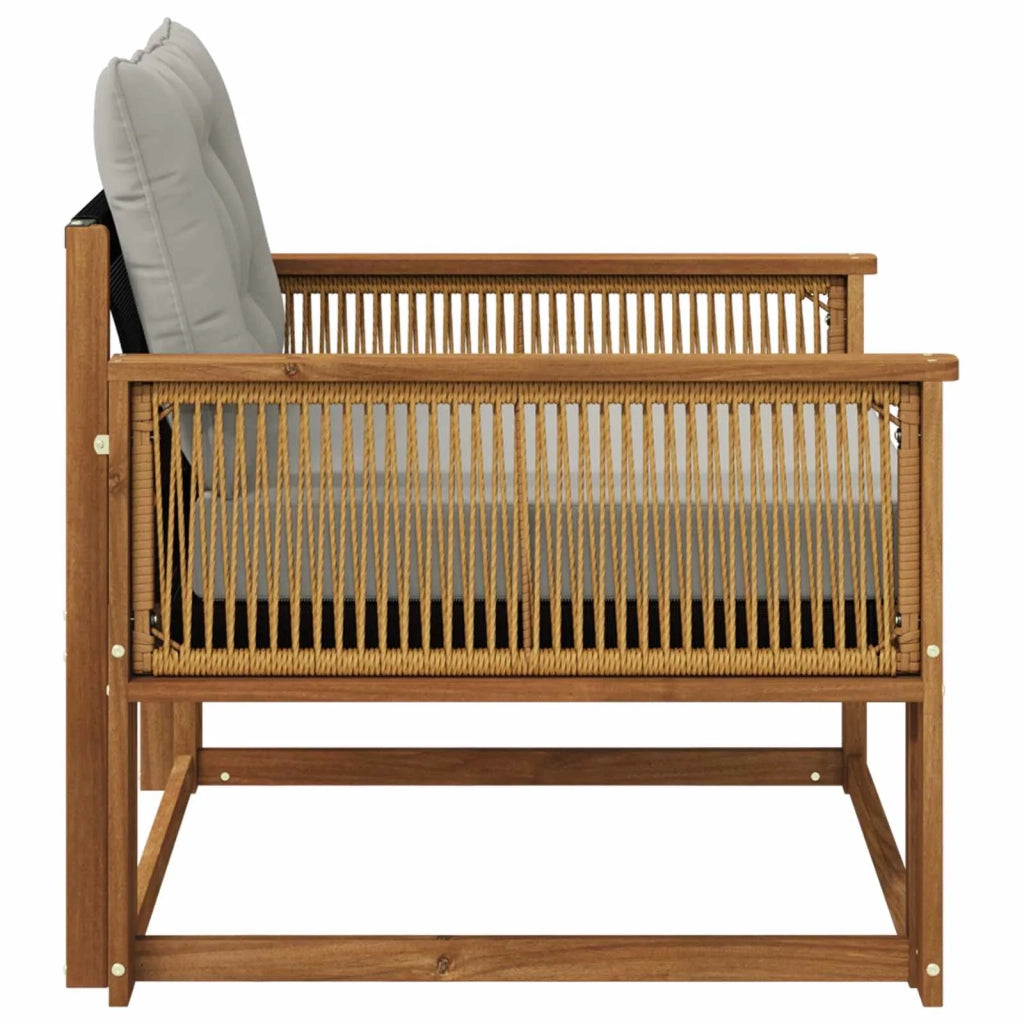 Set di divani da esterno-Sofa da giardino Legno di Acacia Massello e Textilene 467379
