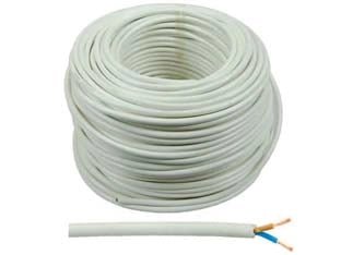 CAVO ELETTRICO BIPOLARE SIMILGOMMA BIANCO H05VV-F- - 2x mmq.1,5 colore bianco - 100 mt