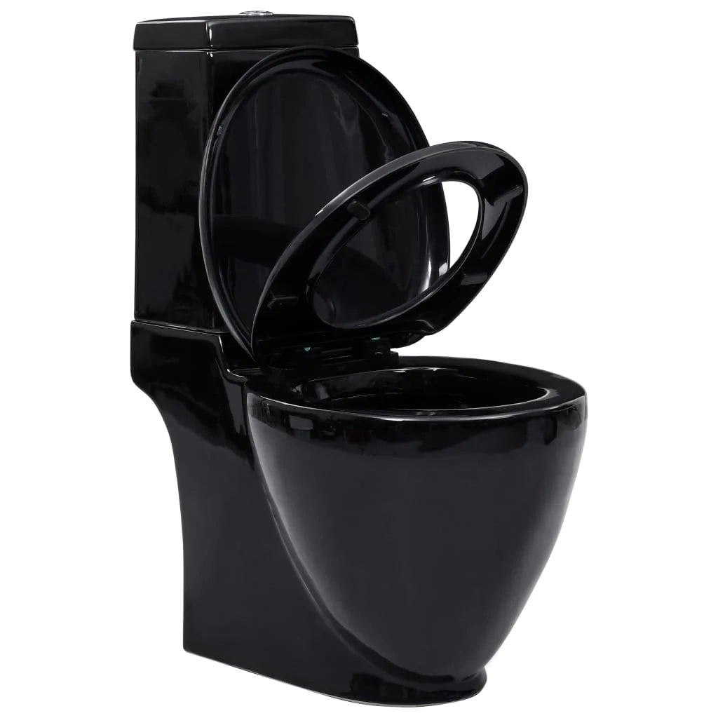 Sedile WC in ceramica con scarico acqua posteriore nero 02_0003563
