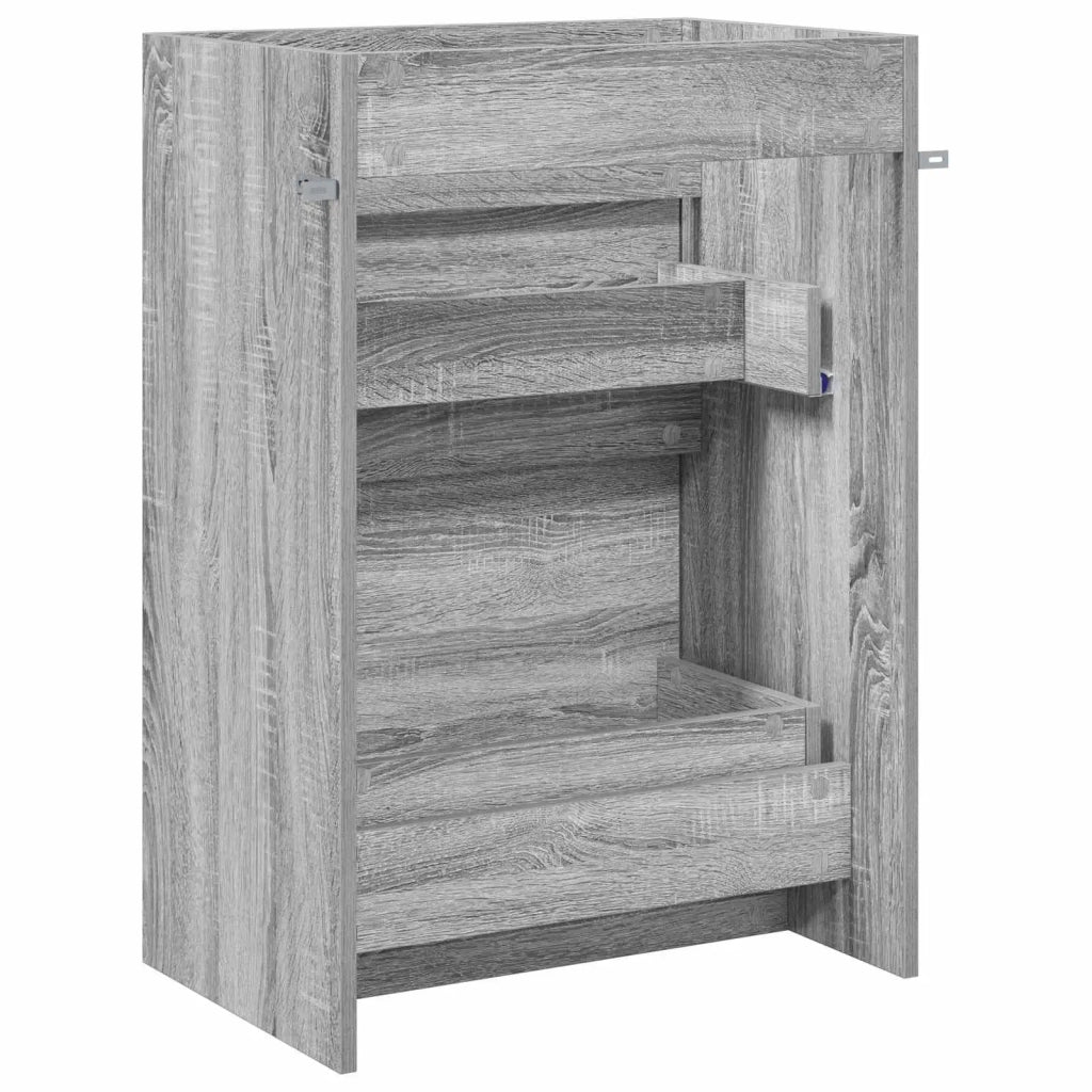 Mobiletto da Bagno Sotto Lavabo Sonoma grigio 56 x 37,5 x 81 cm 890733