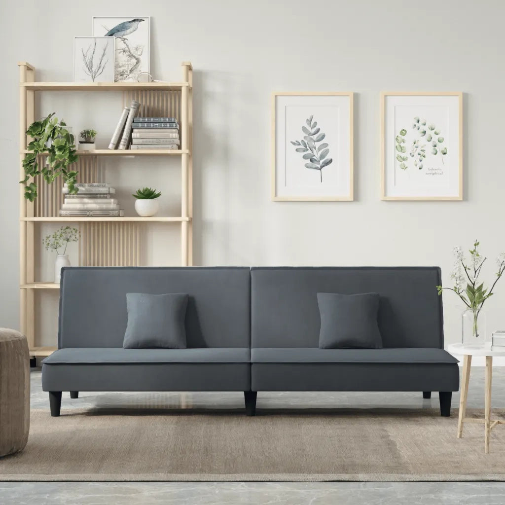 Divano letto-Sofa Letto-Daybed Grigio Scuro in Velluto