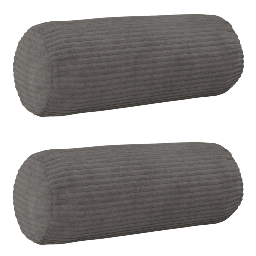 Federa 2 pcs HEERLEN Grigio Scuro Ø 15 x 40 cm corduroy 923243