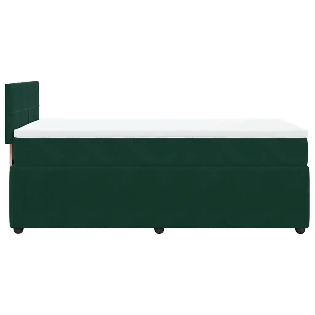 Giroletto a Molle con Materasso Verde Scuro 90x200 cm Velluto