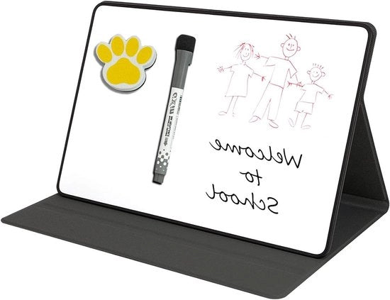 Tavolo portatile bianco - whiteboard magnetico a doppia faccia 30 x 20 cm con pennarelli e gomma magnetica per uso domestico ufficio scuola (nero)