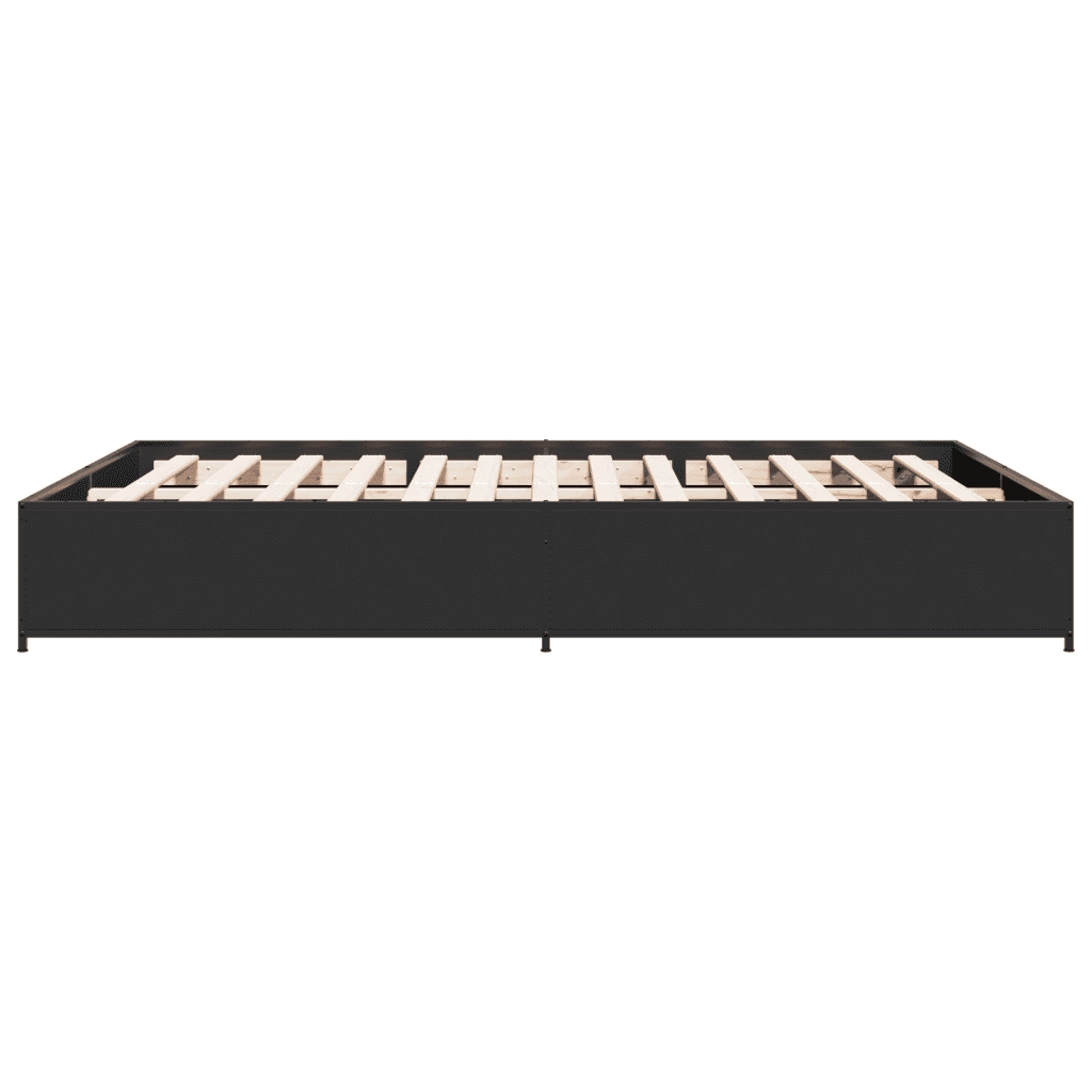 Giroletto Nero 140x190 cm in Legno Multistrato e Metallo 3279852