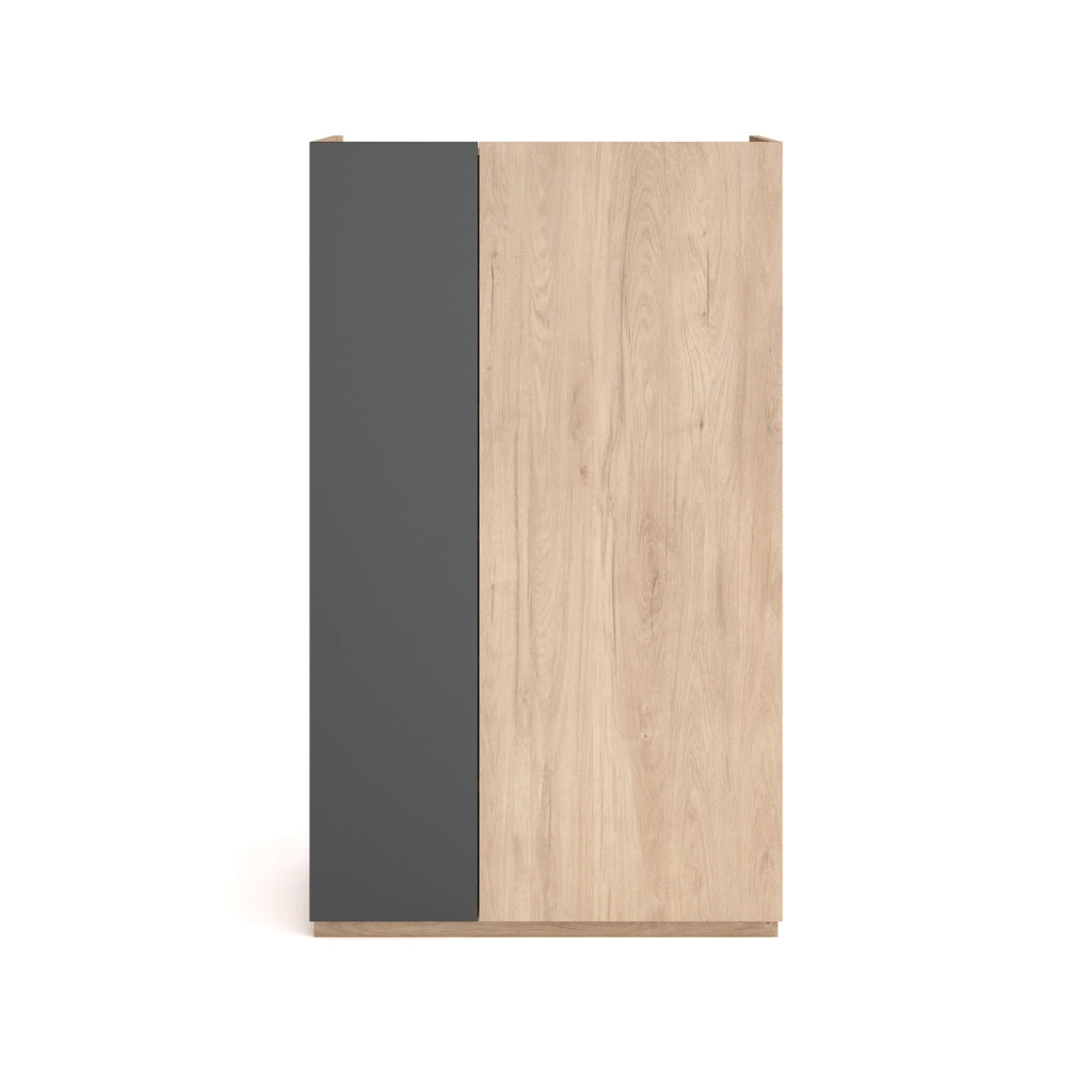 Scarpiera Herdasa effetto rovere chiaro anta grafite 122x70x35