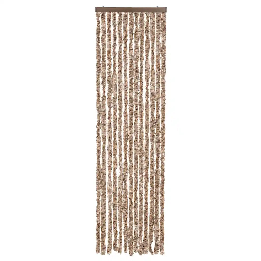 Tenda Antimosche Beige e Marrone Scuro 56x185 cm in Ciniglia CFW8423022