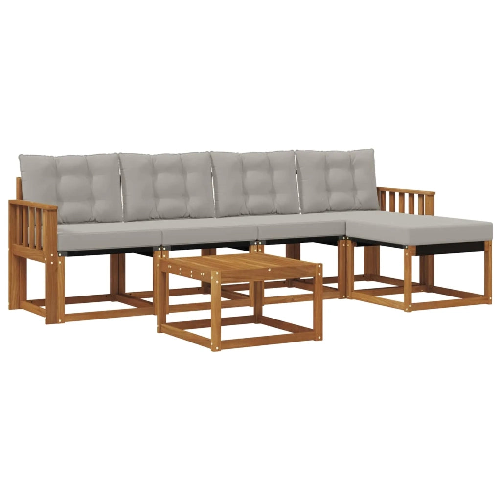 Set di divani da esterno 6 pcs Grigio Naturale e Chiaro 3368590