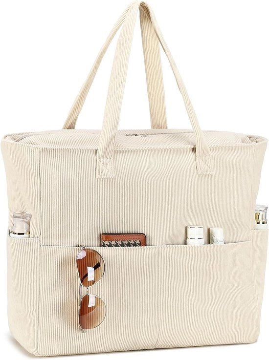 Borsa da spiaggia con chiusura a cerniera per donne - Borsa impermeabile, borsa da spalla, shopper