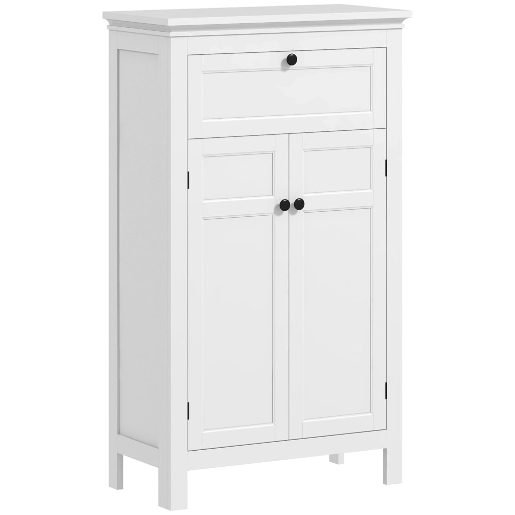 Colonna Bagno con Ante e Ripiani Regolabili ¨C zephmum ¨C Bianco 60x30x102,5 cm
