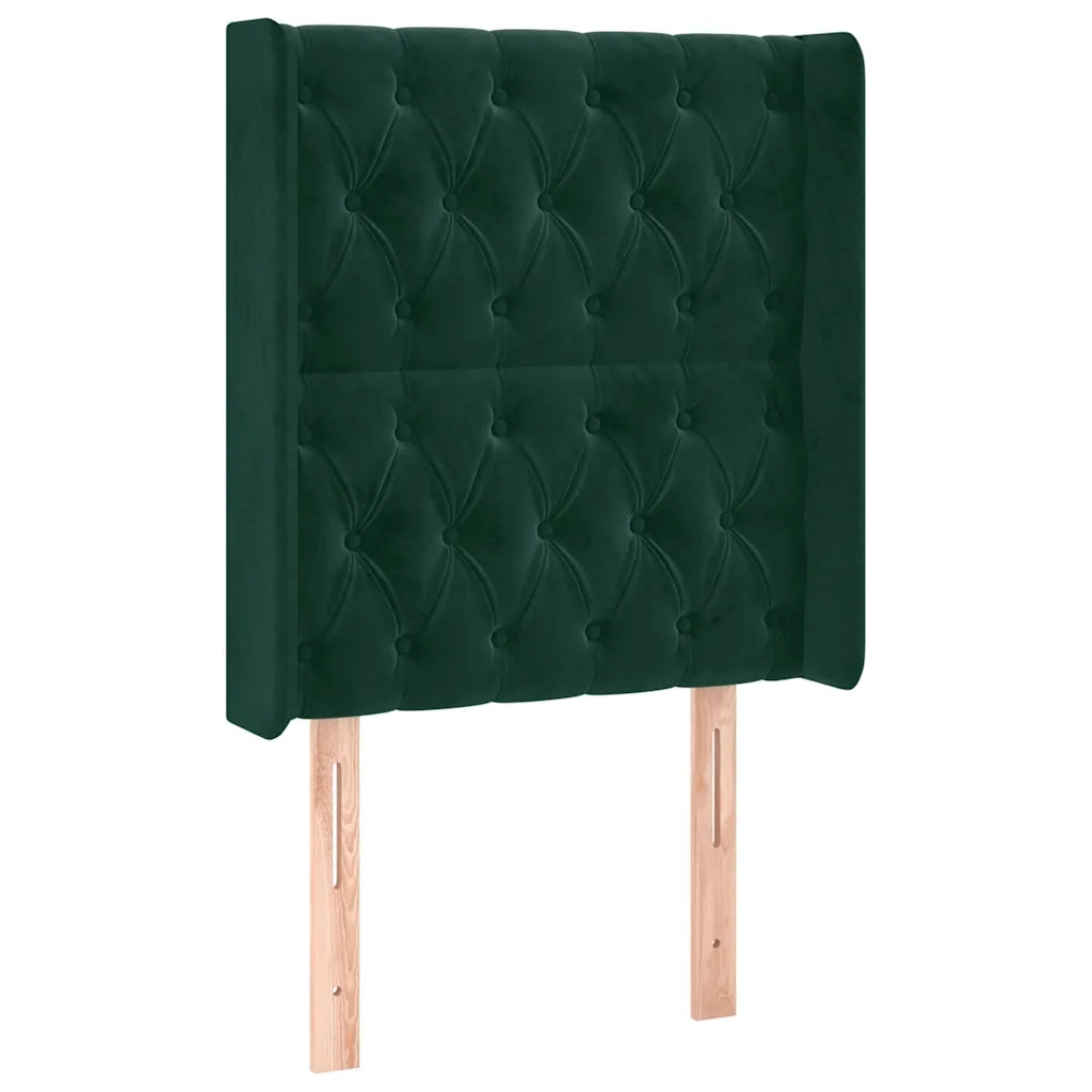 Testiera ad Orecchio Verde Scuro 83x16x118/128 cm in Velluto 3119949