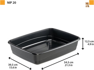 Ferplast Lettiera Gatto, Toilette per Gatti Aperta, con Bordi Alti, 54,5 x 39,5 x h 12,5 cm, NIP 20 Lettiera Animali Domestici, Vari Colori